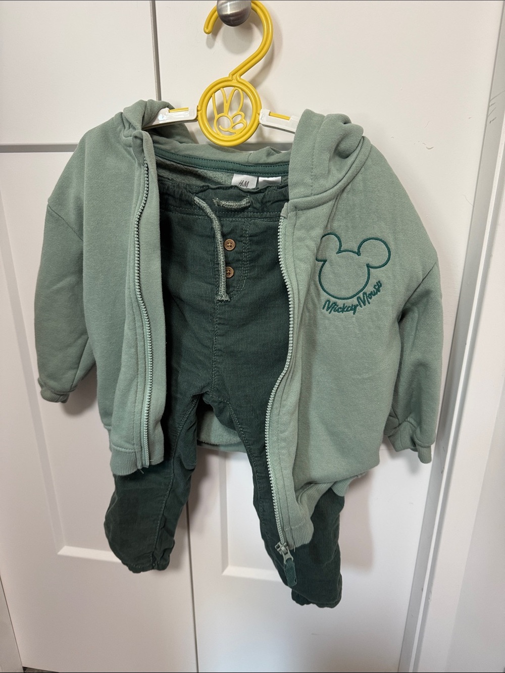 H&M Kids Matching Set Green Hooded Jacket and Pants